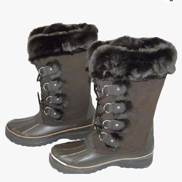 Khombu woman's Nordic boot brown suede and faux fur Costco item #744065 size 8M - Picture 1 of 5